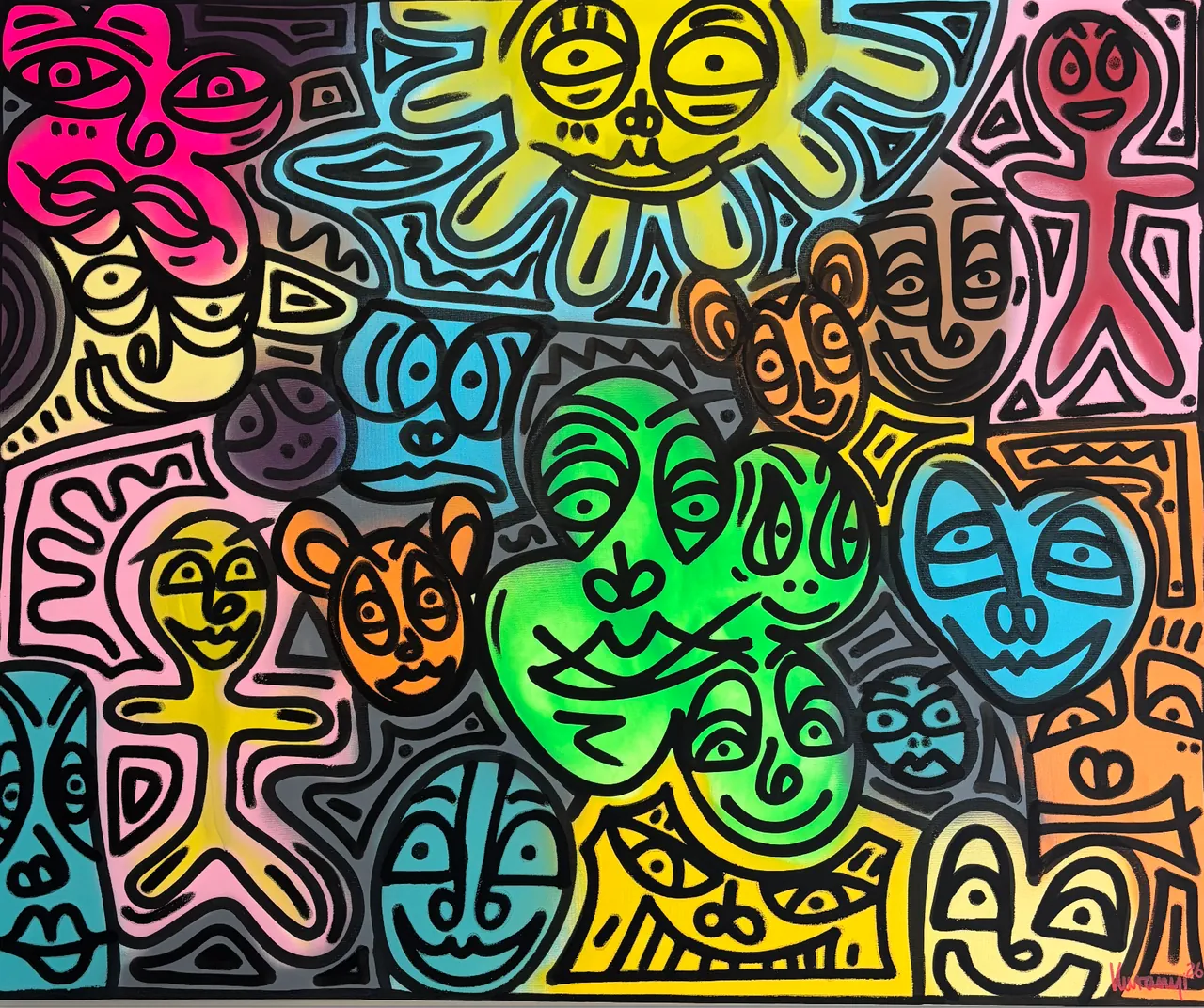 Colourful Pop — Acrylic on canvas, 120 × 100 cm, 2026