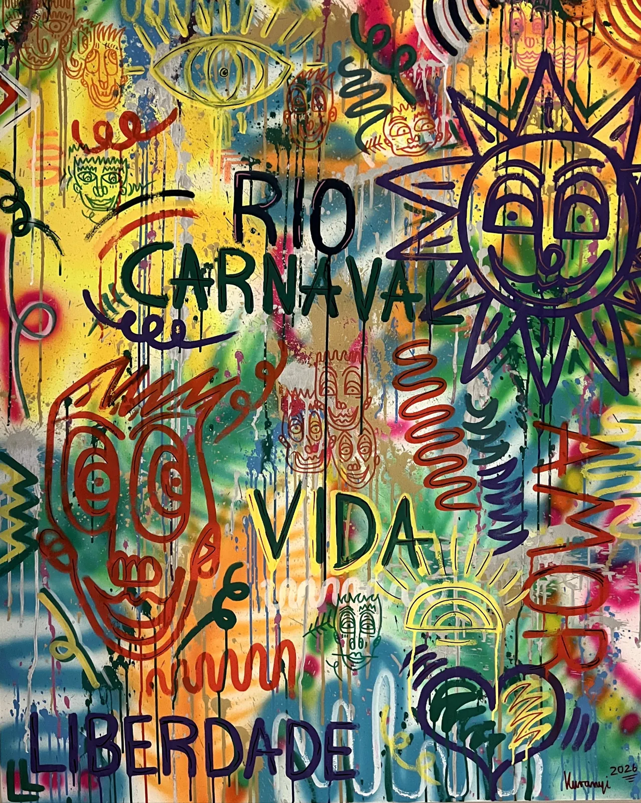 Rio Carnaval — painted live during the 2026 Rio Carnival
